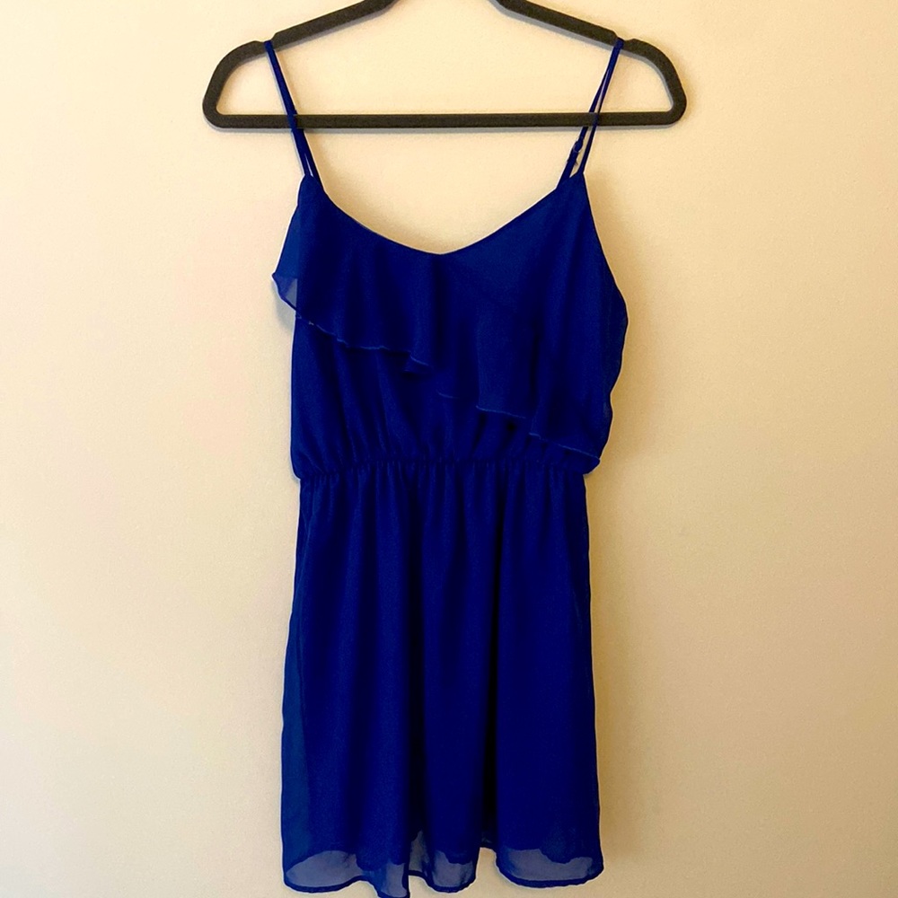 Everly, royal blue party dress.